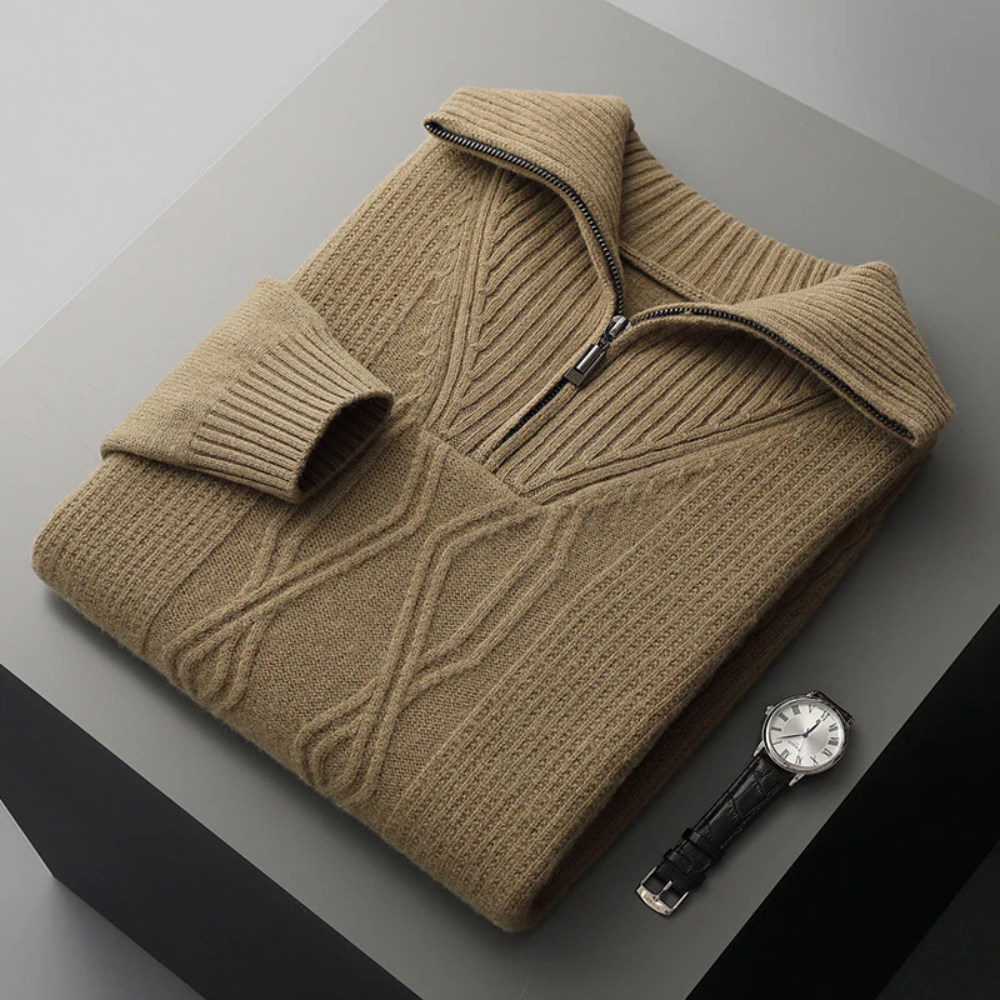 Taranto Merino Wol Zip Sweater