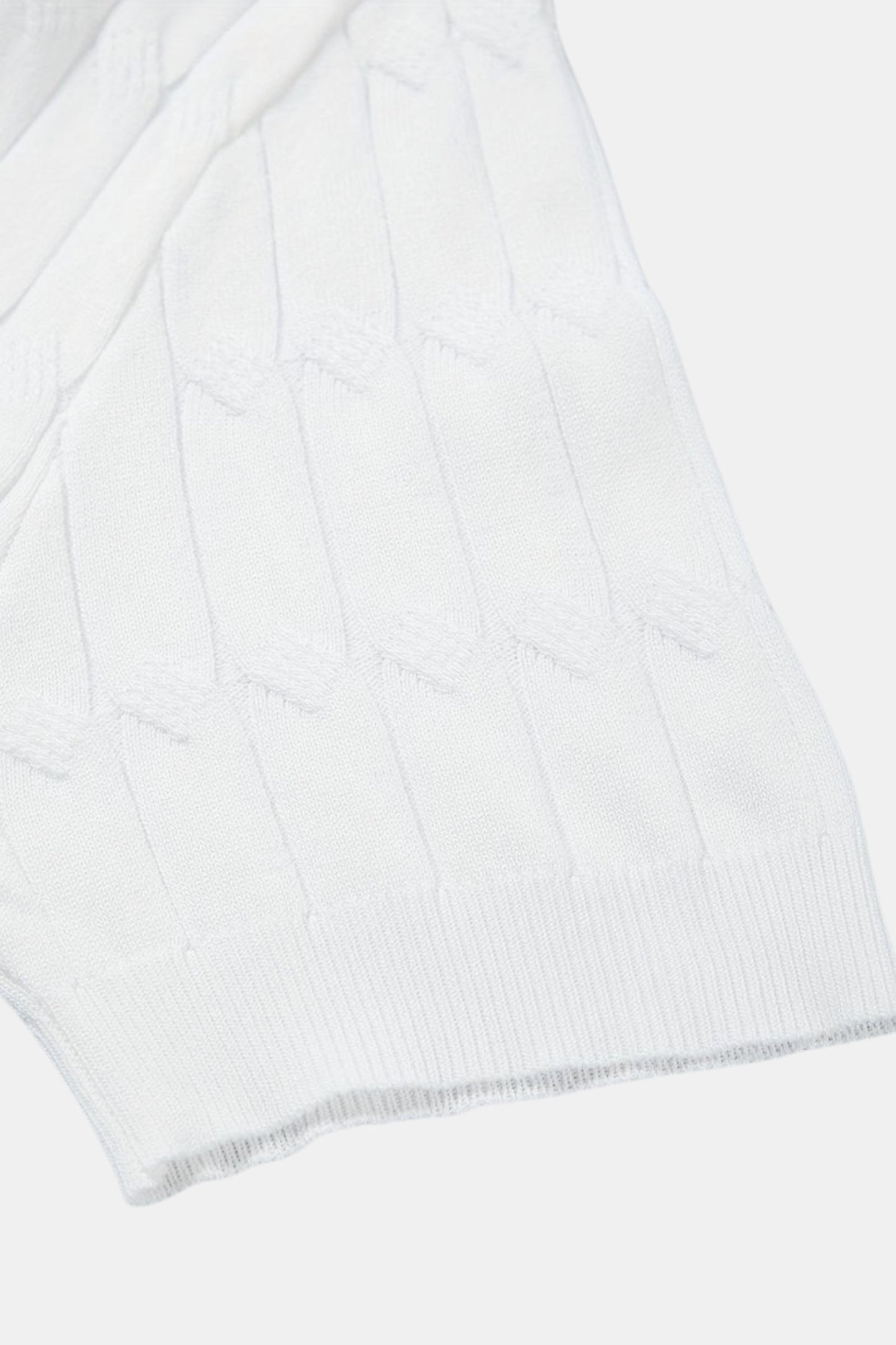 Nuvalli-Premium V-Neck Cable Knit Polo