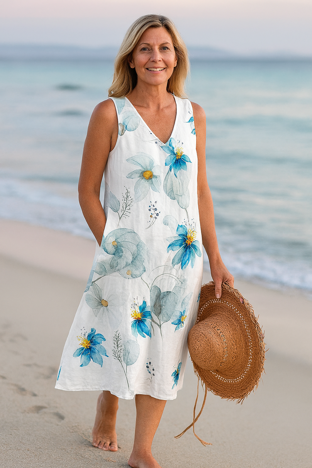 Cavell™ – Sleeveless Dress with Floral Print