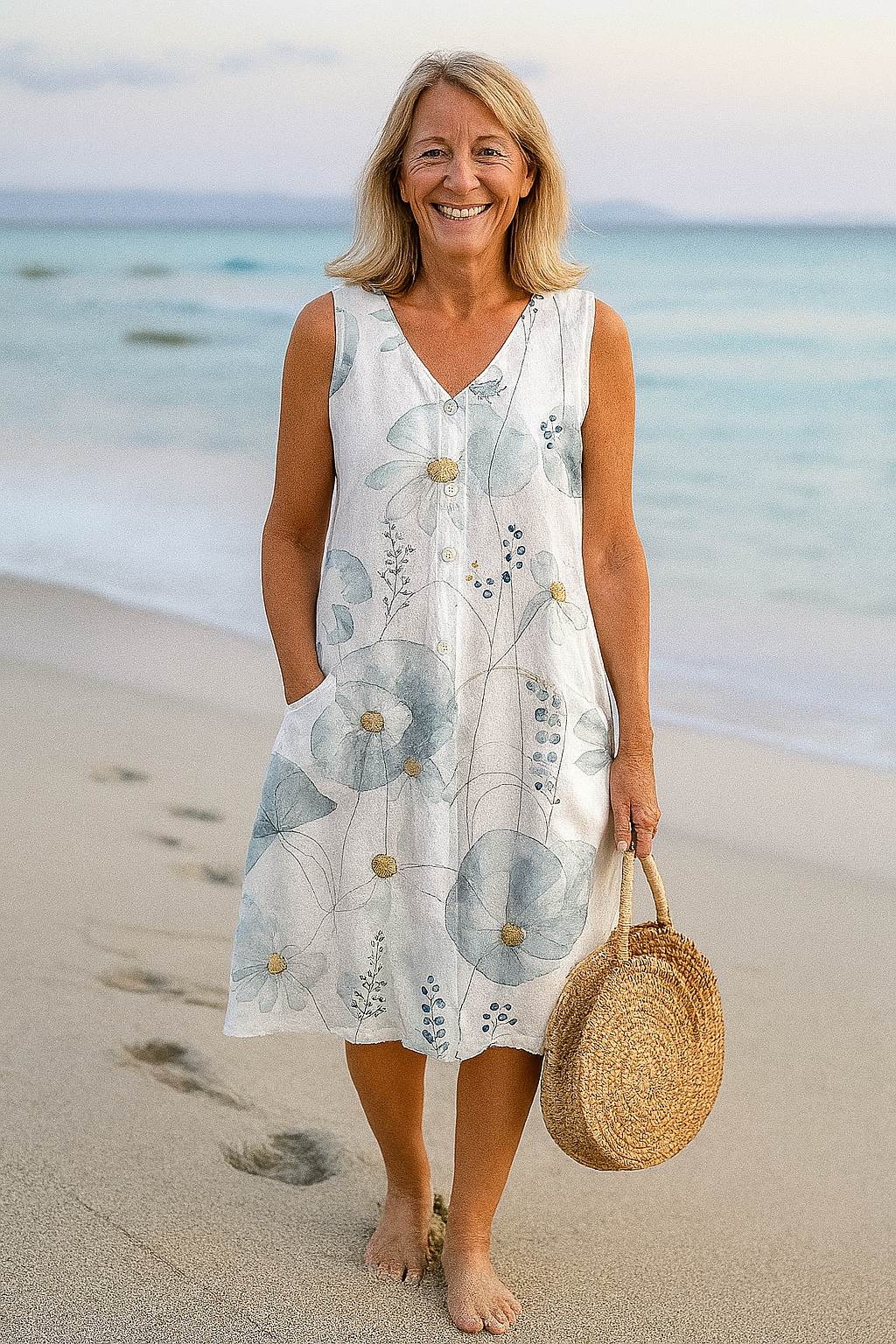 Cavell™ – Sleeveless Dress with Floral Print