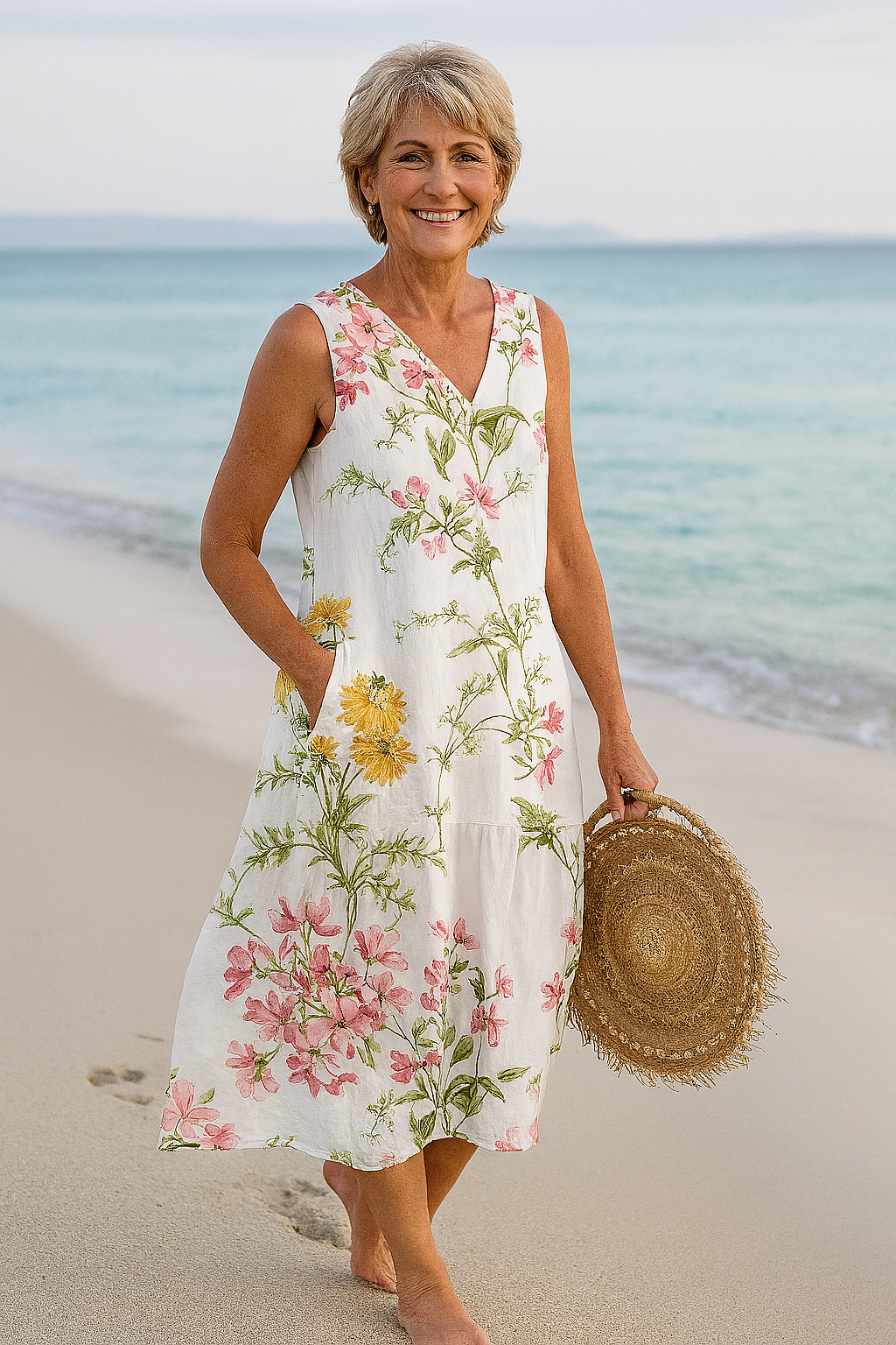 Cavell™ – Sleeveless Dress with Floral Print