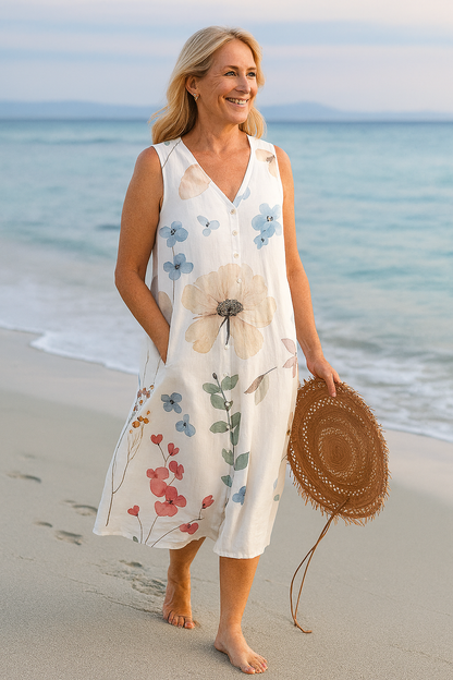 Cavell™ – Sleeveless Dress with Floral Print