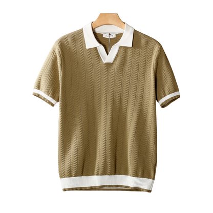 Nuvalli CONTRAST TEXTURED POLO