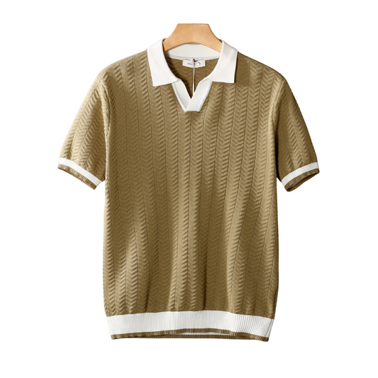 Nuvalli CONTRAST TEXTURED POLO