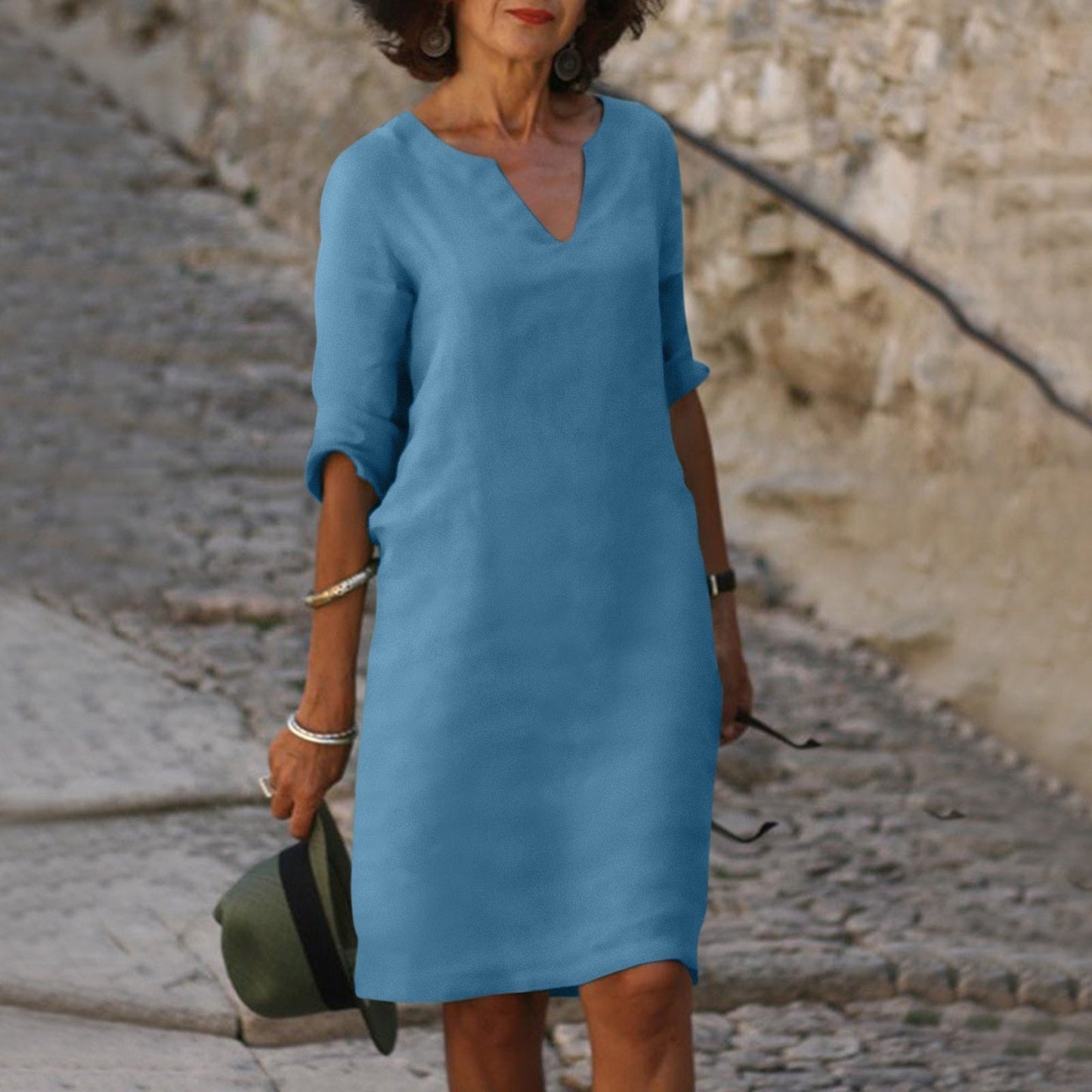 Lynslinnen – Amara V-Neck Dress