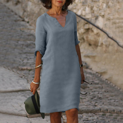 Lynslinnen – Amara V-Neck Dress