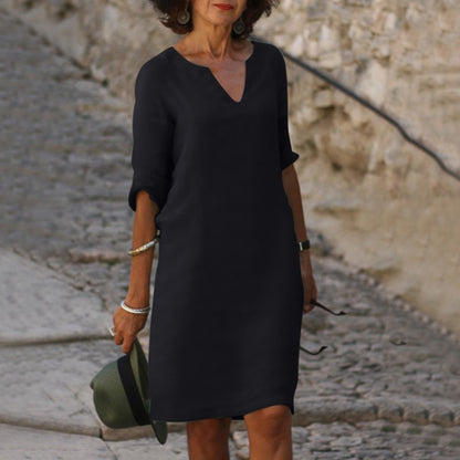 Lynslinnen – Amara V-Neck Dress