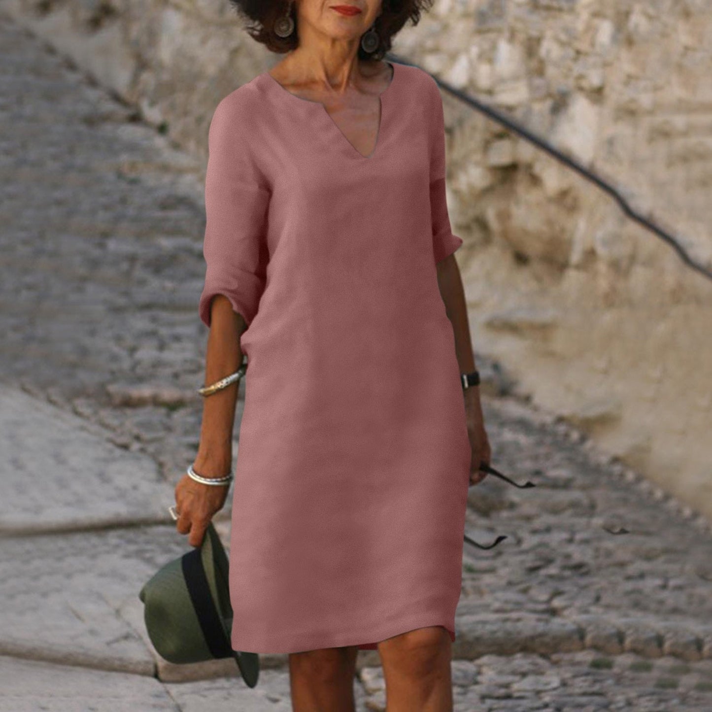 Lynslinnen – Amara V-Neck Dress