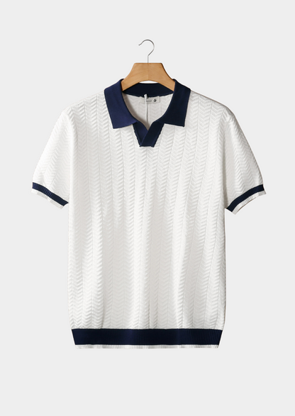 Nuvalli CONTRAST TEXTURED POLO