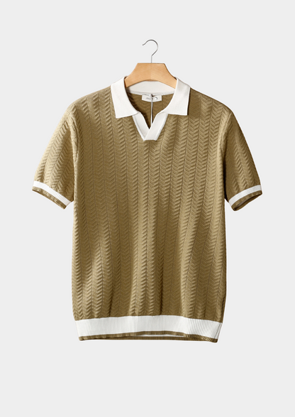Nuvalli CONTRAST TEXTURED POLO