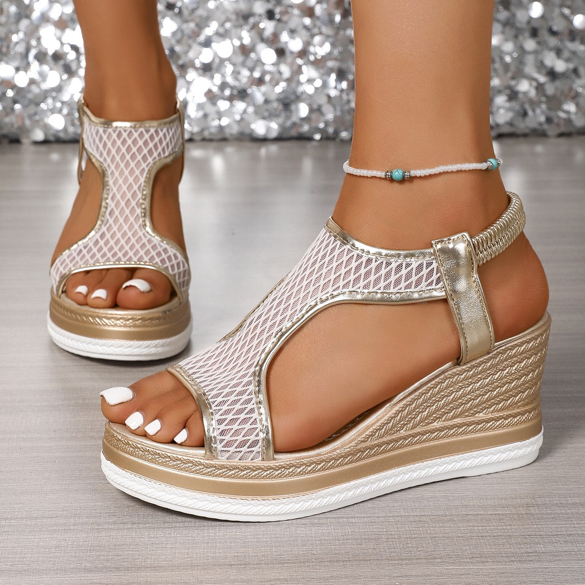 Elegant Orthopedic Slip-On Wedge Sandals for Women