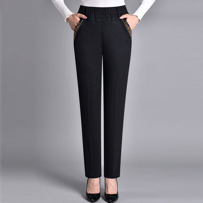 Nuvalli® | Women’s Jeans with Side Pockets and Elastic Waist