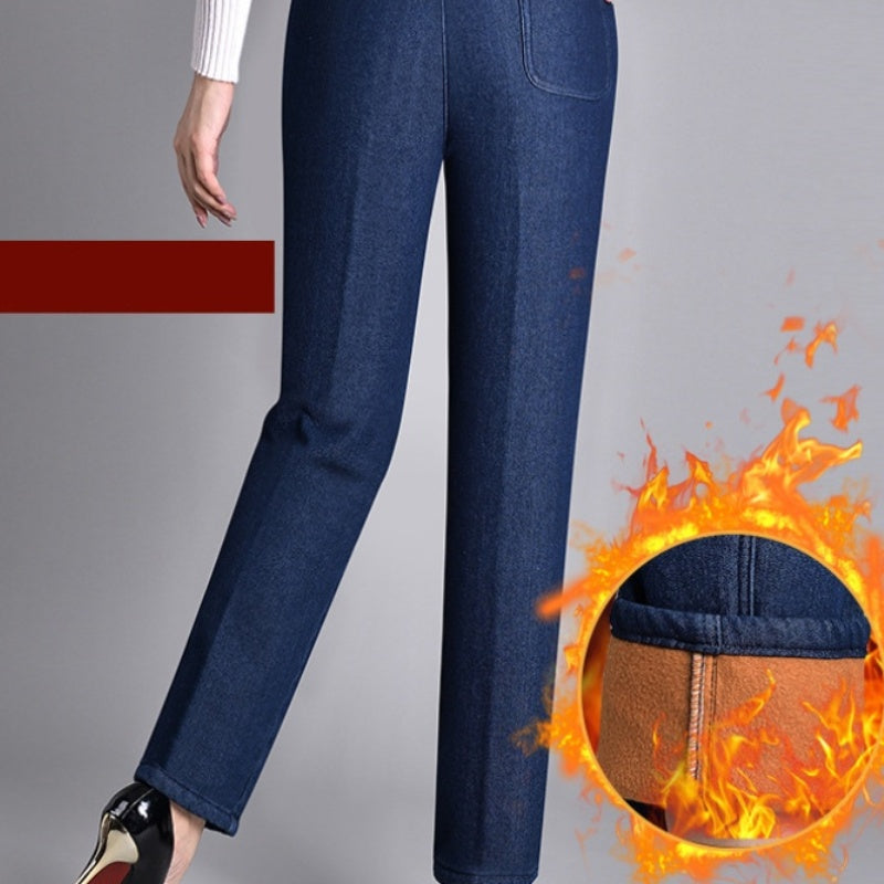 Nuvalli® | Women’s Jeans with Side Pockets and Elastic Waist